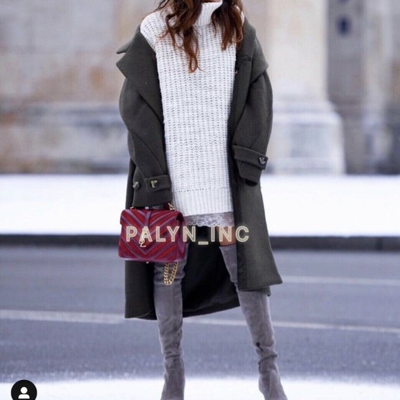 NWT ZARA KHAKI LONG DOUBLE-BREASTED WOOL MILITARY COAT - Picture 3 of 12